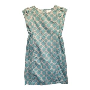 Hanna Andersson Kids Turquoise and White Floral Dress - Size US 10